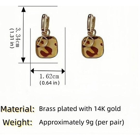 Women's 18K Gold Earrings Hypoallergenic Dangle Earring Elegant Jewelry Gift - Picture 4 of 4